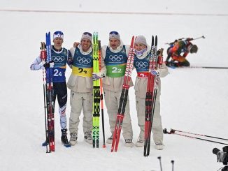 JO hiver 2026. Biathlon relais H. Perrit, Fillon-Maillet, Jacquelin, Claude