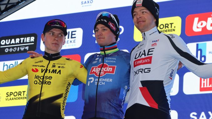 Grand Prix E3 podium Mathieu van der Poel