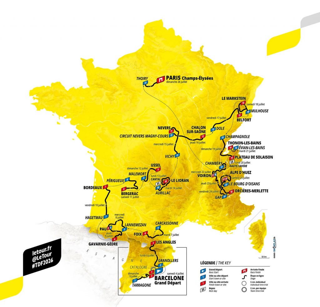 Carte du Tour de France 2026