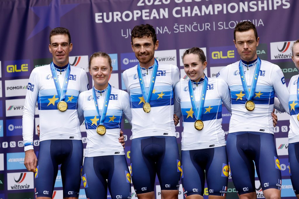 Championnats d'Europe contre la montre par équipes. Relais Français.